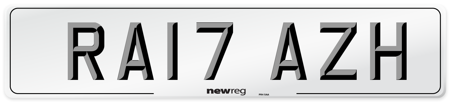 RA17 AZH Number Plate from New Reg
